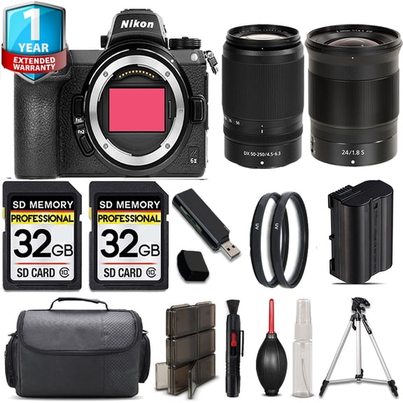 Nikon Z6 II Mirrorless Camera with 24mm f/1.8 S Lens   64GB Card   Flash   Handag (International Version)