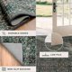 thumbnail image 5 of Alfombra Hazo Haus, color verde oscuro, lavable, 90 x 120 cm, diseño floral vintage, 5 of 7