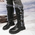 thumbnail image 2 of UngA Women Fashion Winter Boots Mid-Calf Warm Plush Lining Snow Boots for Women Black,Size 9, 2 of 7