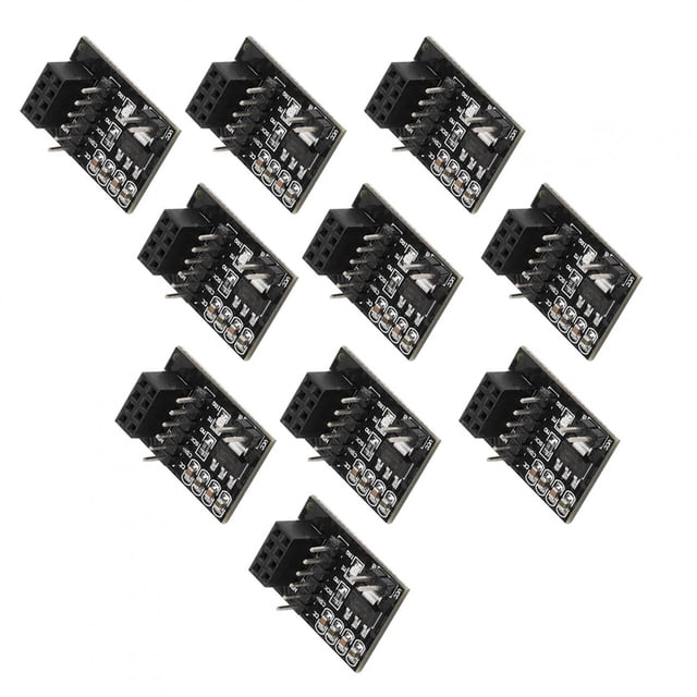 Módulo NR, 10 piezas, 3,3 V, 8 pines, NRF24L01+, módulo V, módulo inalámbrico, placa de pines, salida de alta intensidad