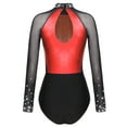 thumbnail image 4 of Alvivi Women's Long Sleeve Gymnastics Leotard Acrobatics Performer Costume Ballet Dance Bodysuit Red XXL, 4 of 7