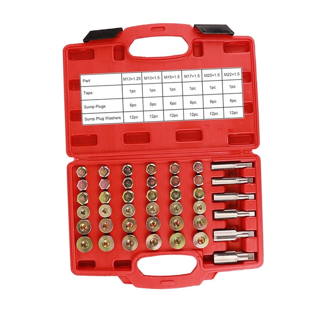 Kit de reparación de roscas del cárter de aceite,Kit de reparación de roscas del cárter de aceite Kit de reroscado,Piezas universales para herramientas de reroscado de automóviles,Kit de