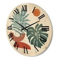 thumbnail image 3 of Designart 'Sun and Moon Shapes In Retro Green & Terracotta Tone' Modern Wood Wall Clock, 3 of 5