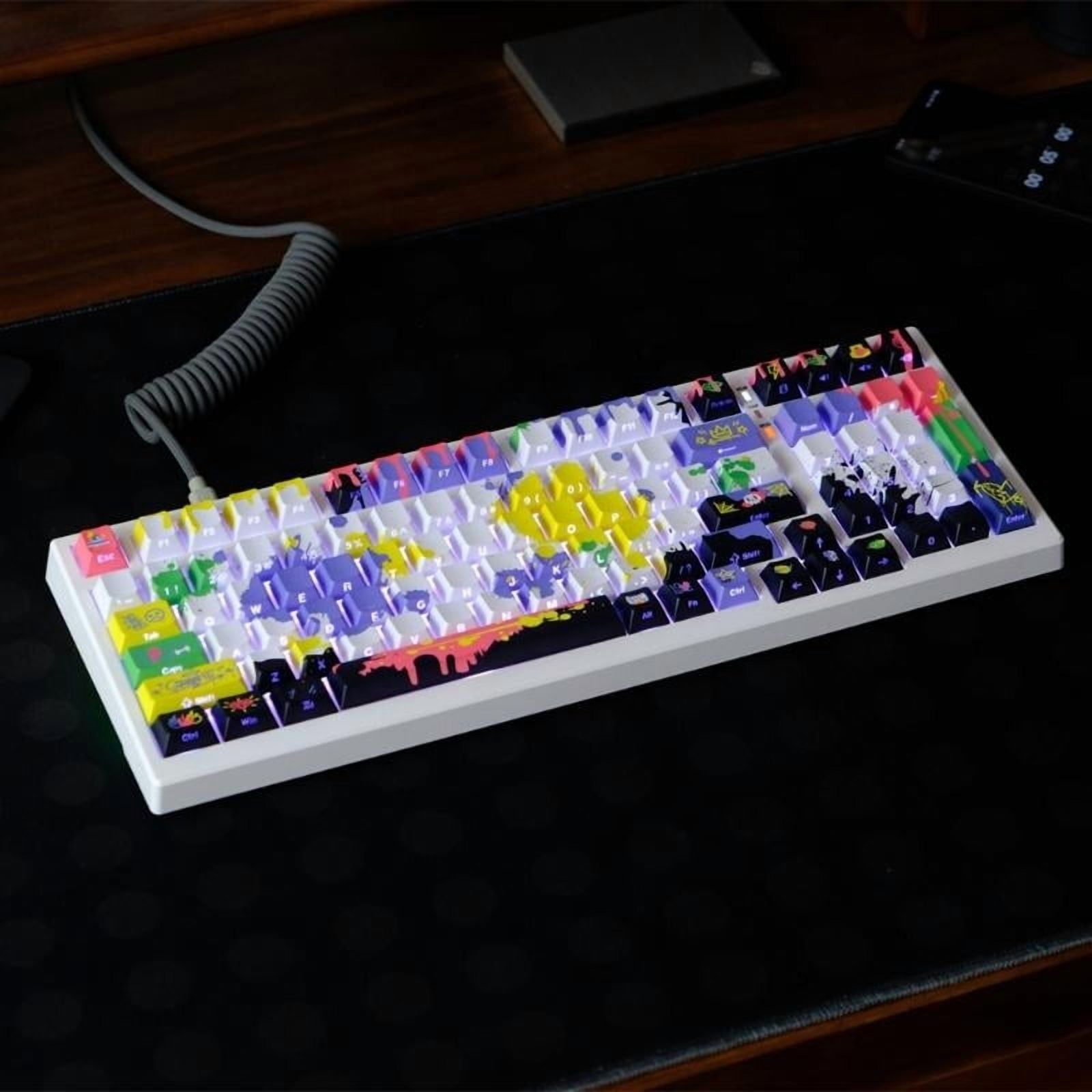 130Key Keycap Cherry Height Graffiti Side Engraved Translucent Keycaps PBT Heat Sublimated For Mechanical Keyboards
