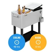 VINGLI 80 qt Steel Ice Chest Cooler Cart, Wear Resistant