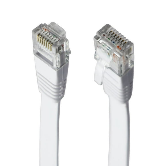 Universal (3-Ft) Flat Ethernet Patch Cable RJ45 to RJ45 - White