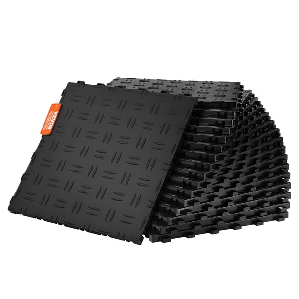 Baldosas de garaje VEVOR entrelazadas de 30 x 30 cm, 25 unidades, color negro