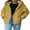 Yellow, variant on SHEWIN Womens Hooded Puffer Jacket Full Zipper Short Coat with Pockets Winter Warm Outerwear Petite