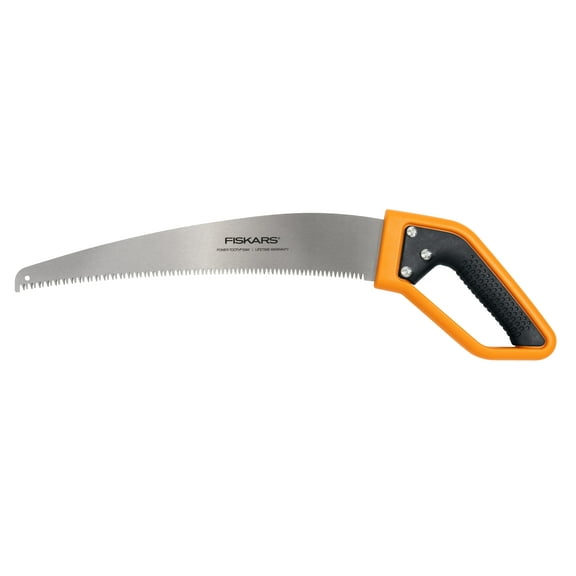 Fiskars PowerTooth Softgrip D-handle Saw 15in, Fixed Blade Handsaw, Wood Cutting, New