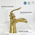 thumbnail image 2 of PARLOS Waterfall Single Handle Bathroom Faucet, Brushed Gold, 2 of 7
