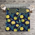 thumbnail image 3 of Ambesonne Artichoke Quilted Bedspread Set 3 Pcs, Art Nouveau Food, King Size, Blue Violet Yellow, 3 of 3