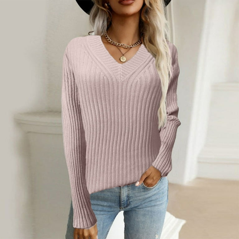 nsendm Pullover Sweatshirts for Women,Women Pullover Sweater Turtleneck  Plaid Long Sleeve Loose Casual Checked Knitted Winter Sweaters Jumper