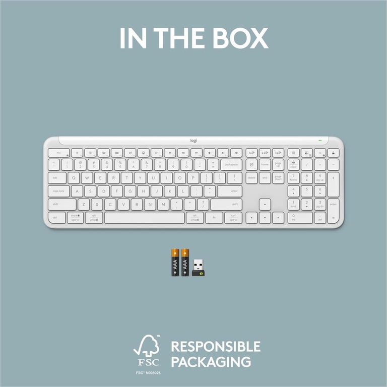 Logitech Signature Slim K950 Wireless Keyboard, Sleek Design