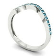 thumbnail image 2 of 0.16 ct Brilliant Round Cut Simulated Turquoise 18K White Gold Stackable Band SZ 8.75, 2 of 6