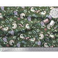 thumbnail image 3 of Soimoi Green Cotton Jersey Fabric Unicorn & Floral Fabric Prints By Yard 58 Inch Wide, 3 of 3