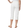 thumbnail image 2 of GLORIA VANDERBILT Womens White Denim Zippered Pocketed Slimming Split Hem Capri Jeans 8, 2 of 2