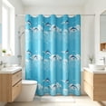 thumbnail image 1 of Weloille Ensemble de Rideau de Douche en Polyester Imperméable, 1 Rideau + 12 Crochets, Ourlet Lesté Résistant à la Moisissure et Robuste, pour Salle de Bain, Baignoire, Cabine de Douche, Décoration d'Intimité, 1 of 6