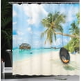 thumbnail image 3 of Ambesonne Colorful Shower Curtain, Exotic Maldives Sea, 69"Wx70"L, Multicolor, 3 of 4