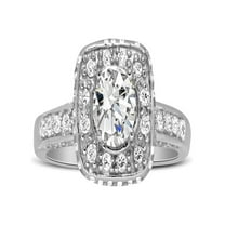 Unique 1 Carat Round Halo Diamond Engagement Ring in White Gold