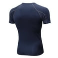 thumbnail image 3 of Hfyihgf Mens Compression Shirt Dry Fit Moisture Wicking Workout Short Sleeve Tops Gym Muscle Tee Bodybuilding Quick Dry T Shirts(Navy,L), 3 of 3