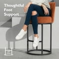 thumbnail image 5 of Peispie Counter Height Bar Stools Set of 4, 25 Inch Linen Upholstered Bar Chairs with Back, Modern Kitchen Island Stools with Footrest, Metal Frame, 350 lbs, Orange, 5 of 6