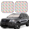 thumbnail image 2 of Picia Colorful Rabbit 2 Piece Car Windshield Sun Shade Foldable | Foldable Sun Shield for Front Window Blocks UV Rays and Keeps Your Vehicle Cool-, 2 of 7