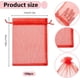 thumbnail image 2 of 100 bolsas de regalo de organza roja de 5x7, pequeñas bolsas de malla con cordón, tamaño mediano, para joyería, dulces, transparentes, a granel., 2 of 6