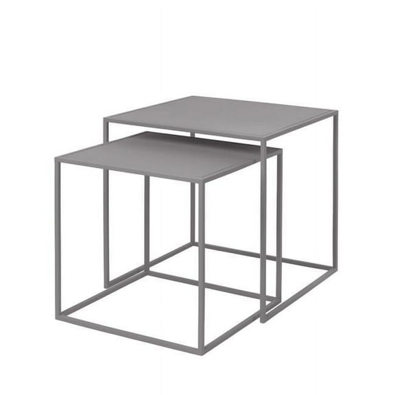 Blomus 65989 Fera Mourning Dove Side Table, Grey - Set of 2