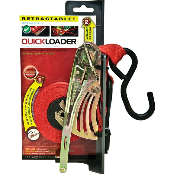 Quickloader Retractable Ratchet Tie Down 1500Lbs