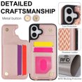 thumbnail image 5 of PU Leather Crossbody Wallet Case for iPhone 16 Plus, Detachable Magnetic Card Holder RFID Blocking Adjustable Strap Rotating Ring Stand Elegant & Stylish Protective Phone Cover, Rosegold, 5 of 10