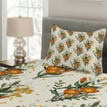 thumbnail image 2 of Ambesonne Hawaii Quilted Coverlet 2 Pcs, Vintage California Poppy, Twin Size, Burnt Orange Champagne, 2 of 4