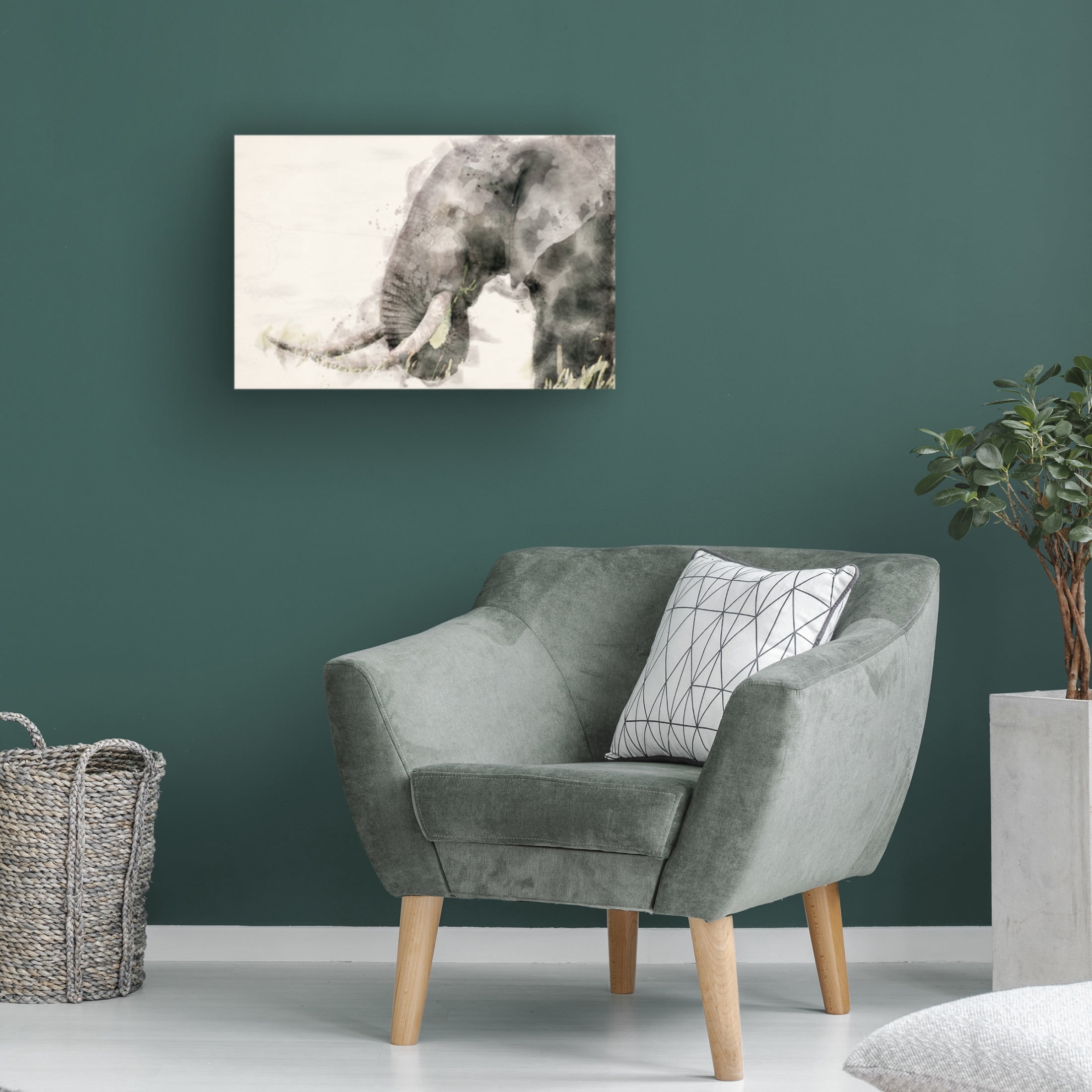 Trademark Fine Art Arno Du Toit Abstract African Elephant Watercolor Art Canvas Wall Art