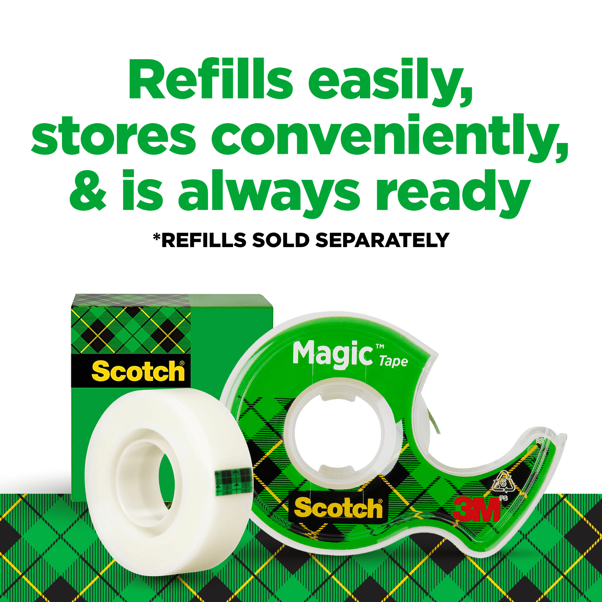 Scotch Magic Tape on Dispenser [Invisible Matte Finish]: 3/4 in. x 300 in. (Translucent) [18-pack]
