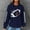 Navy, variant on WNEGSTG Knit Hoodie Women's Sweatshirt Football Graphic Long Sleeve Sweater Football Season Pullover