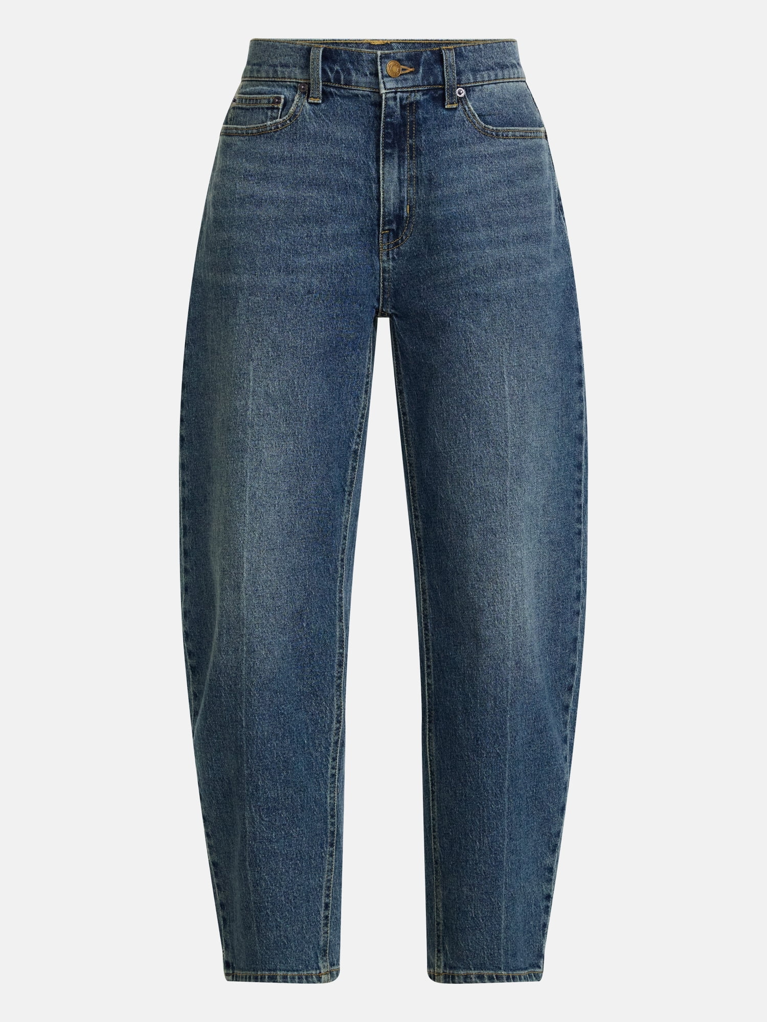 Scenario Women's and Women's Plus High Rise Tapered Barrel Crease Jeans, 27" Inseam, Sizes 0-28W