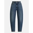 thumbnail image 6 of Scenario Women's and Women's Plus High Rise Tapered Barrel Crease Jeans, 29" Inseam, Sizes 0-28W, 6 of 6