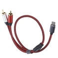 thumbnail image 4 of Cable de audio chapado en oro, chapado en oro tipo C macho tipo Cto RCA tipo Cto RCA Cable de audio confiable y duradero, 4 of 8