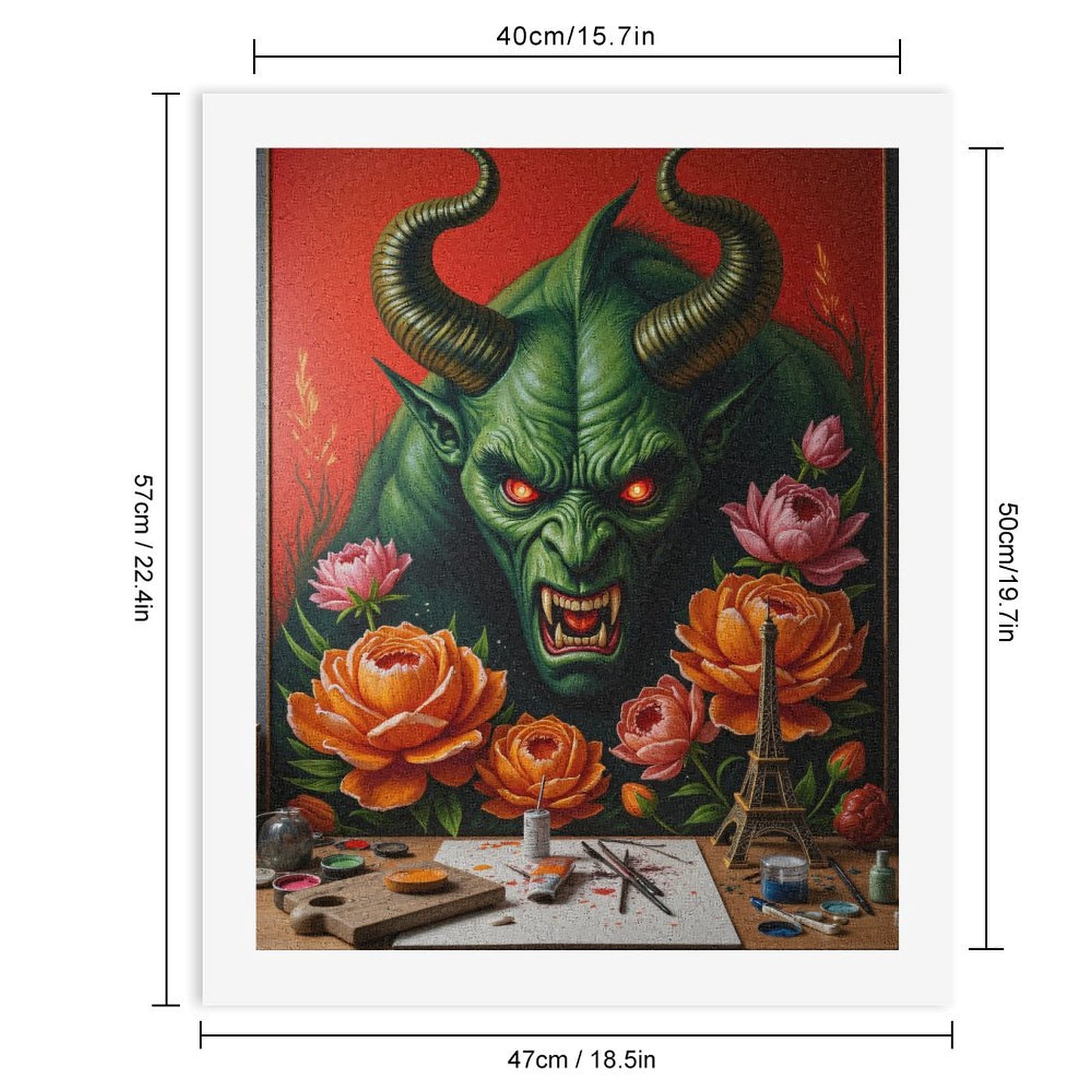 Paint By Numbers Kit for Adults Beginner - Demon Painting Flowers Workshop Art DIY Canvas Painting Kits for Adults, Frameless Paint By Number for Adults for Home Wall Decor 16x20 Inch