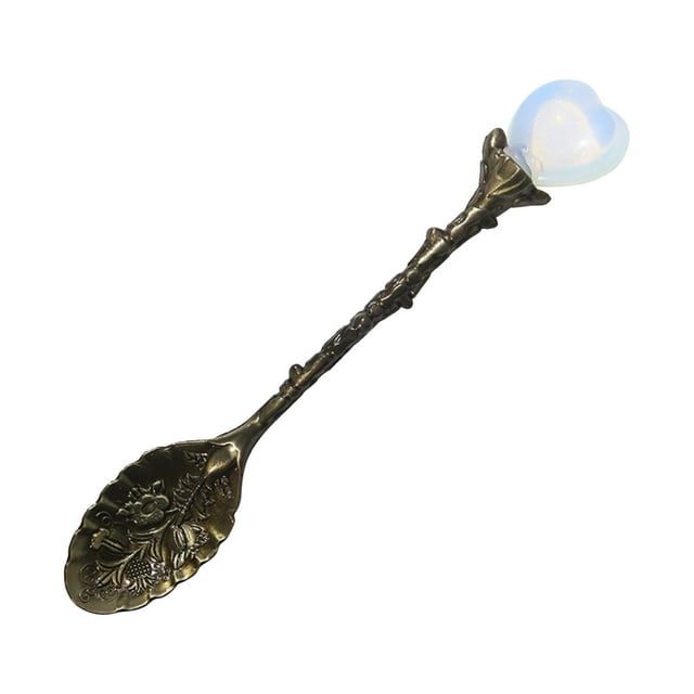 asddcavvf Natural Heart Spoon Long Handle Ice Coffee Dessert Spoon Stirring Spoon Oval Table Runner