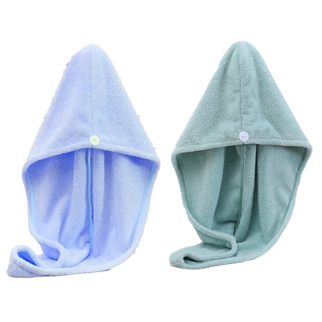 Toalla de microfibra para el cabello para mujer, paquete de 2, turbante de cabello seco mágico rápido absorbente