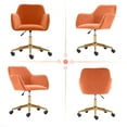 thumbnail image 5 of SYNGAR Accent Chair, Modern Velvet Fabric Vanity Chair, 360° Swivel Task Chair, Height Adjustable Office Chair, Comfy Upholstered Leisure Armchair with Soft Back, for Home Office, Orange, D4452, 5 of 10