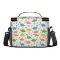 thumbnail image 3 of Dinosaur and Flower White Pattern Insulated Lunch Box for Women Men, Medium Leakproof Cooler Bag with Adjustable Strap, 10"x6.7"x8", 3 of 6