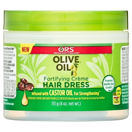 ORS Olive Oil Fortifying Crème Hair Dress, for All Hair Types, Moisturizes & Strengthens, 4 oz