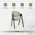 thumbnail image 5 of LeisureMod Dining Chair Upholstered in Leather Curved Back and Padded Seat with Powder-Coated Iron Base for Modern Home, Kitchen, and Office Savor Collection in Taupe, 5 of 11