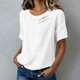 thumbnail image 4 of Womens Short Sleeve Tops Summer Tshirts Round Neck Casual Basic Tee Work 2026 Trendy Outfits with Decorative Buttons, 4 of 8