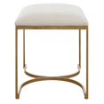 thumbnail image 4 of Uttermost Banc d'Appoint en Métal Côtier 18,5 Pouces avec Coussin en Laiton/blanc, 4 of 5