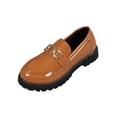 thumbnail image 2 of Miluxas Womens Platform Loafers Slip On Chunky Shoes with Non-Slip Sole Round Toe Uniform Dress Shoes Brown 5.5(36), 2 of 8