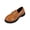 Brown, variant on Women'S Metal Buckle Loafers Round Toe Low Heel Pu Slip-On Shoes Black Size 36 Eu 23Cm/9.06In
