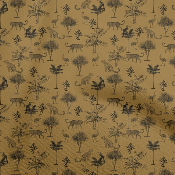 oneOone Viscose Jersey Brown Fabric Tropical Leaf Sewing Fabric By The Yard Printed Diy Clothing Sewing Supplies 60 Inch Wide