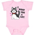 thumbnail image 3 of Inktastic I Woof You a Lot with Husky Dog Illustration Boys or Girls Baby Bodysuit, 3 of 5